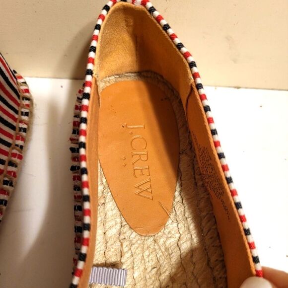 NEW J. Crew Red, White & Blue Striped Canvas Espadrille Flats Sz. 6.5 Ret $79 - Picture 3 of 7